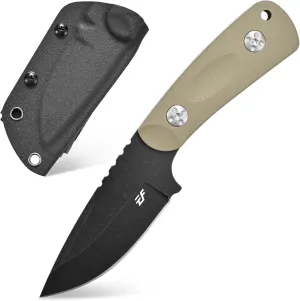Eafengrow EF121 EDC Fixed Blade Knife D2 Blade Steel G10 Handle with Kydex Sheaths for Outdoor Activities Camping