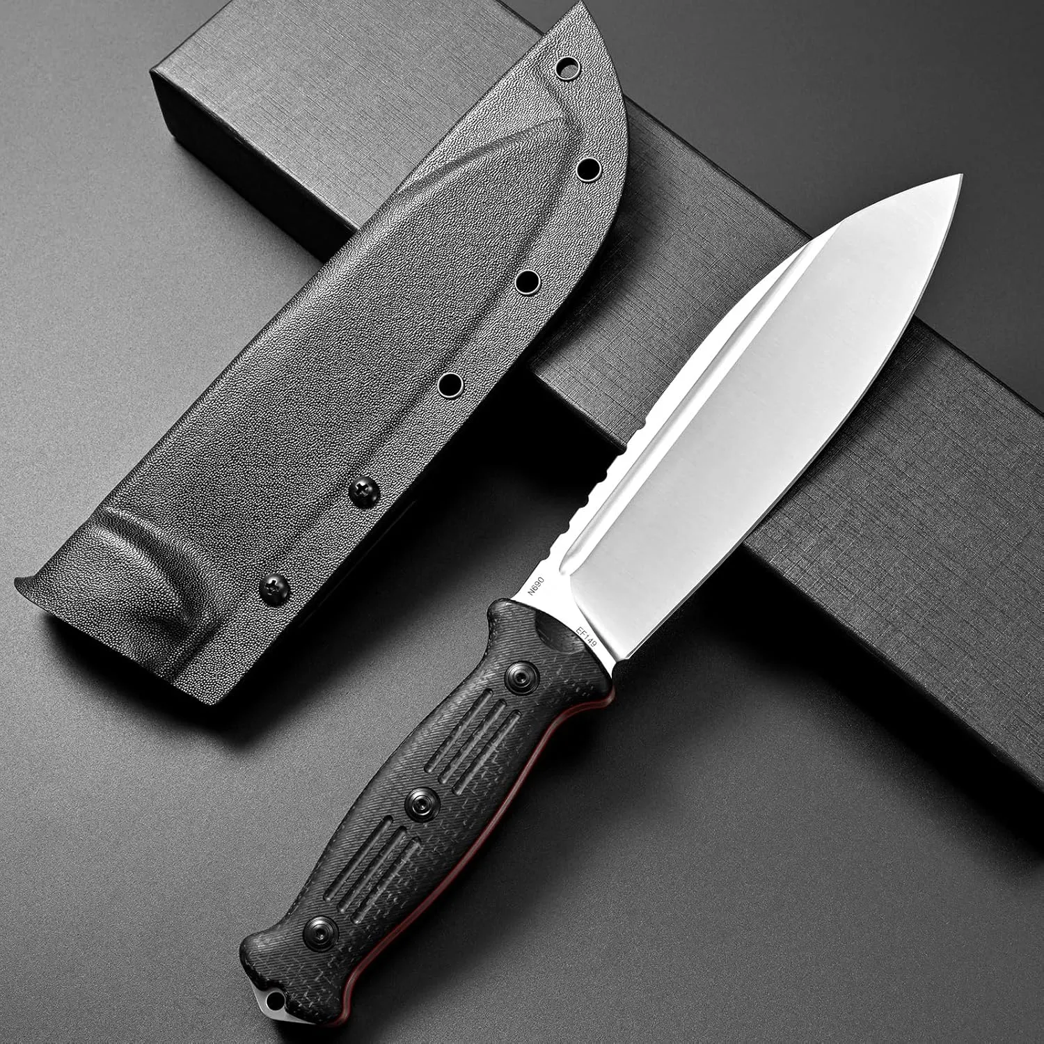 Eafengrow EF149 Fixed Blade Knife N690 Steel Blade Colorful G10 Handle Full Tang EDC Straight Knife for Hunting Camping Adventure
