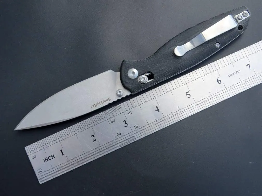 Eafengrow EF966 Folding Knife D2 Blade Micarta Handle with Pocket Clip EDC Tactical Knife thumb knobs Axis Lock EDC Multitool Knife (BLACK)