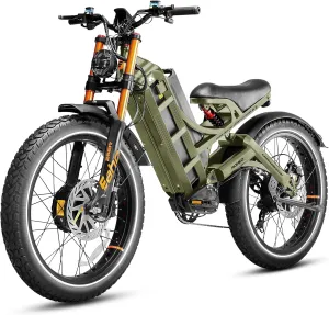 eAhora Romeo Pro Ⅲ 5000W Electric Bike for Adults 50Mph, 60V 80Ah Battery up to 250Miles,Long Range Dual Motors Ebike,26"*4.0 Fat Tire Full Suspension Off-Road Mountain E-Bike for Men,UL 2849