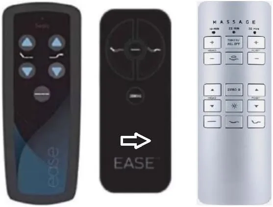 Ease Replacement Remote Compatible with Tempurpedic Adjustable Bed Bases - New Version Shown Right