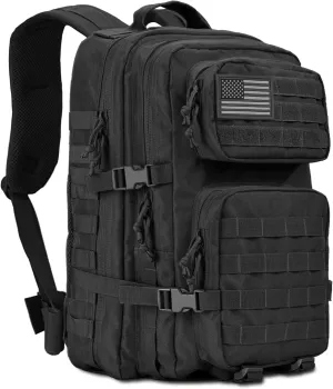 EcoGear FX XGear Tactical Military Tactical Backpack – Large Army Assault 3 Day Molle Bug Out Bag Hiking Trekking Rucksack Backpack (Black)
