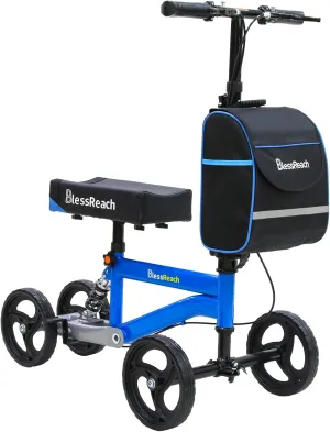 Economy Knee Scooter, Steerable Knee Walker, Foldable Knee Scooters for Foot Injuries Adult Best Crutches Alternative (Blue)