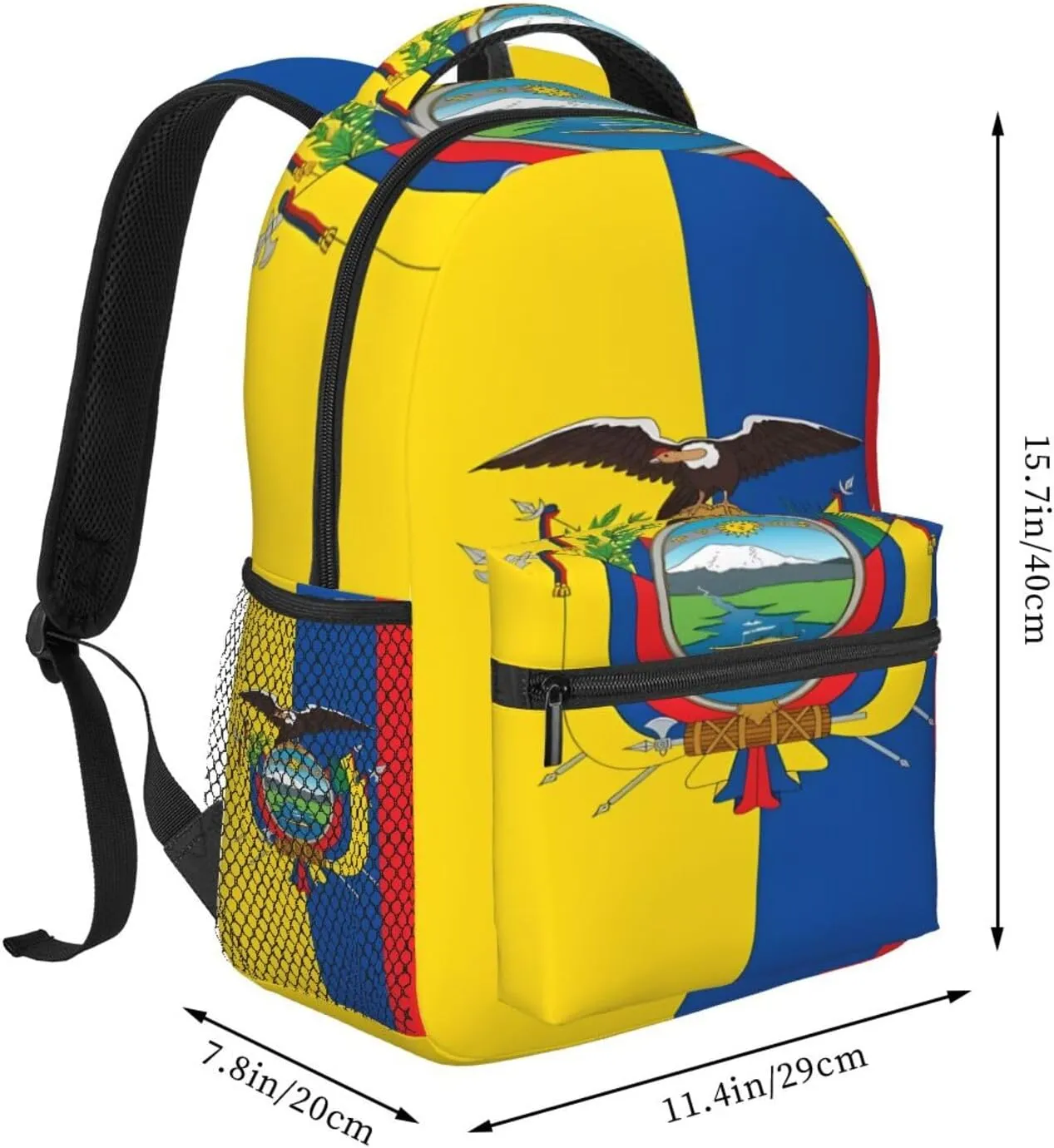 Ecuador Ecuadorian Flag Backpack Casual Laptop Backpack Double Shoulder Bag Lightweight Backpack For Women Men Travel