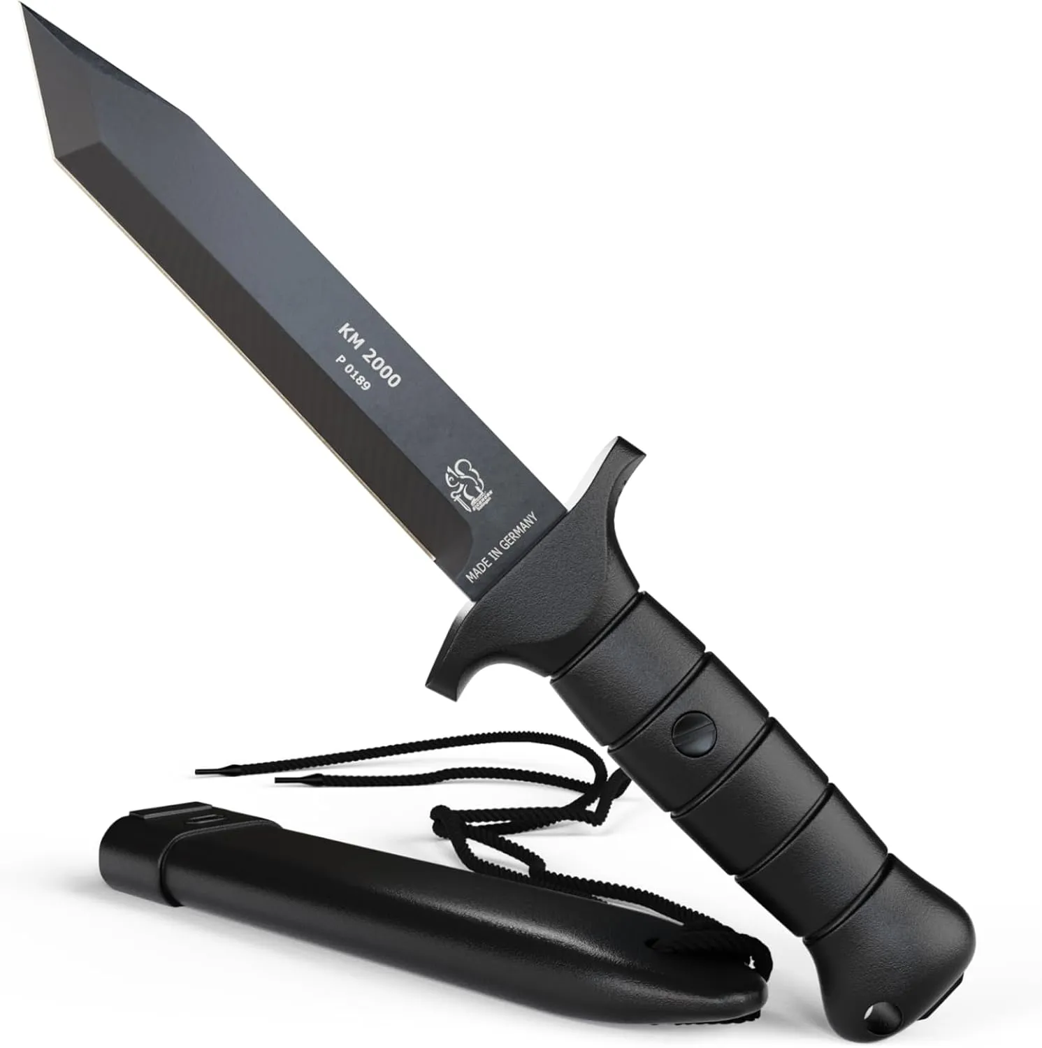 Eickhorn, Made in Solingen, German Handmade Tactical Fixed Blade Knife with 7 Inch Tanto edge - Böhler Steel, HRC 57, Rust free, Outdoor knife for Survival Hunting with sheat