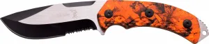 Elk Ridge 9.25" Fixed Bladed Orange Camo Knife   Fire Starter & Sheath ER537OC