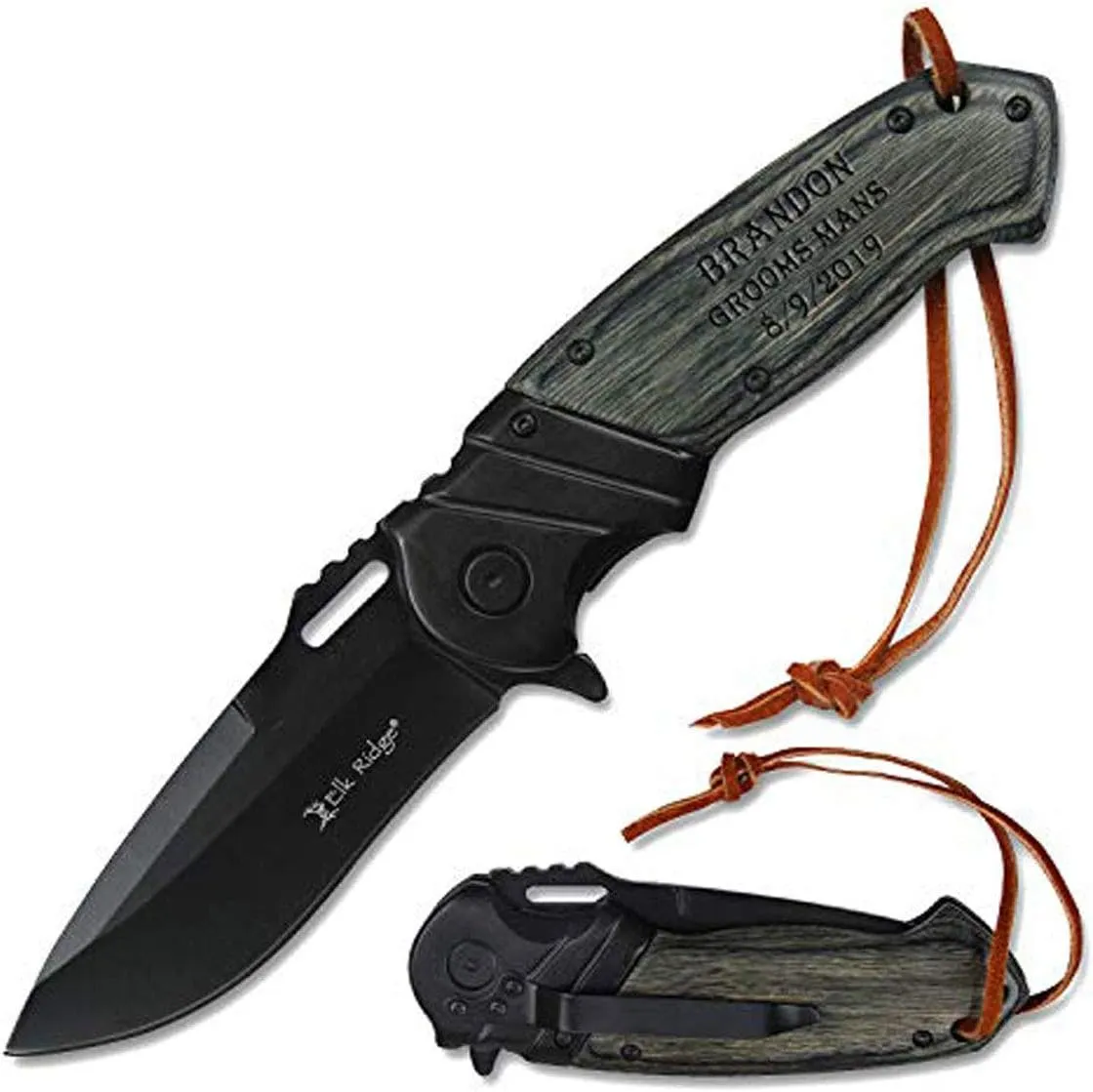 Elk Ridge Free Engraving Custom Pocket Quality Knife Gift For All (ER-003GYB)