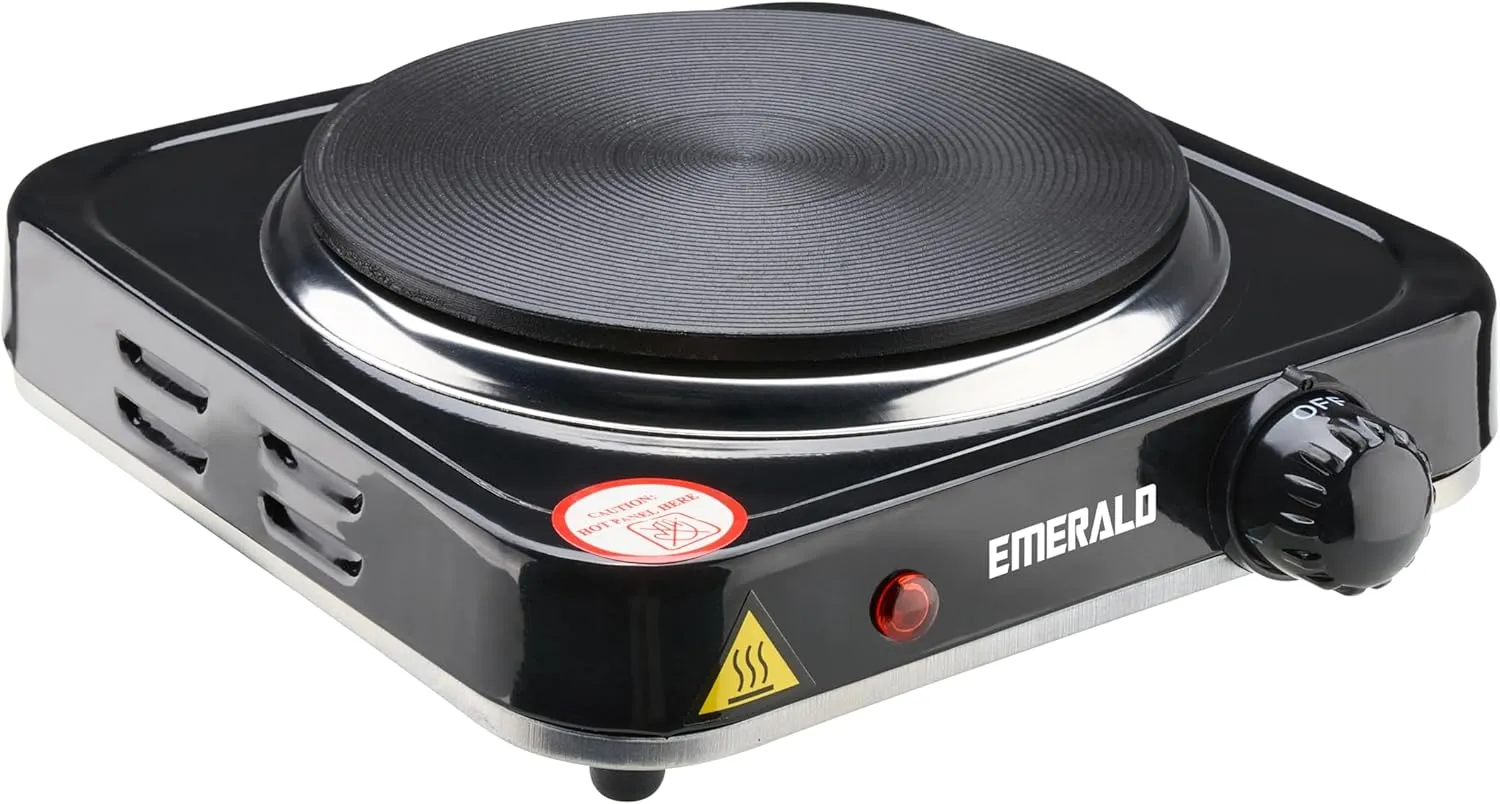 Emerald Electric Single Burner in Black with Coil Less Top