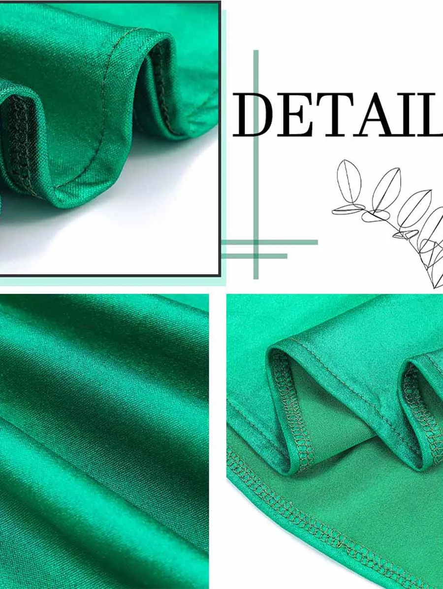 Emerald Green Satin A-Line Skirt