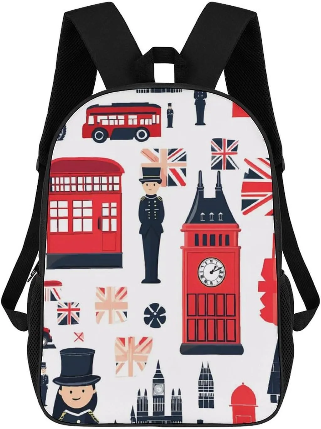 England Symbols Print Laptop Backpack for Men Women 17 Inch Shoulder Bag Travel Daypack