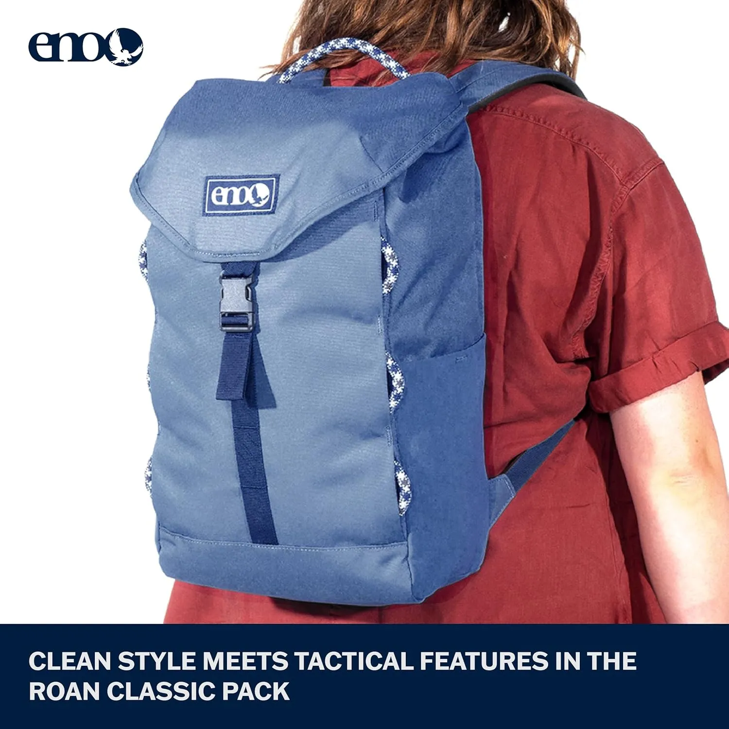 ENO Roan Classic Pack - 20L Outdoor Backpack for Men and Women - for Hiking, Camping, Backpacking, Beach, and Festivals - Deep Sea