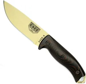 ESEE-5 Fixed Blade Knife, 3D Contoured Handle, 1095 Carbon Steel, Ambidextrous Kydex Sheath, Made in USA