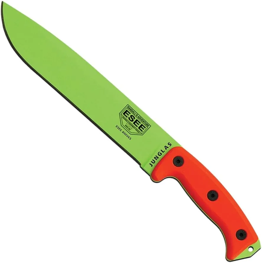 ESEE Authentic JUNGLAS Survival Knife, Kydex Sheath, MOLLE Backing