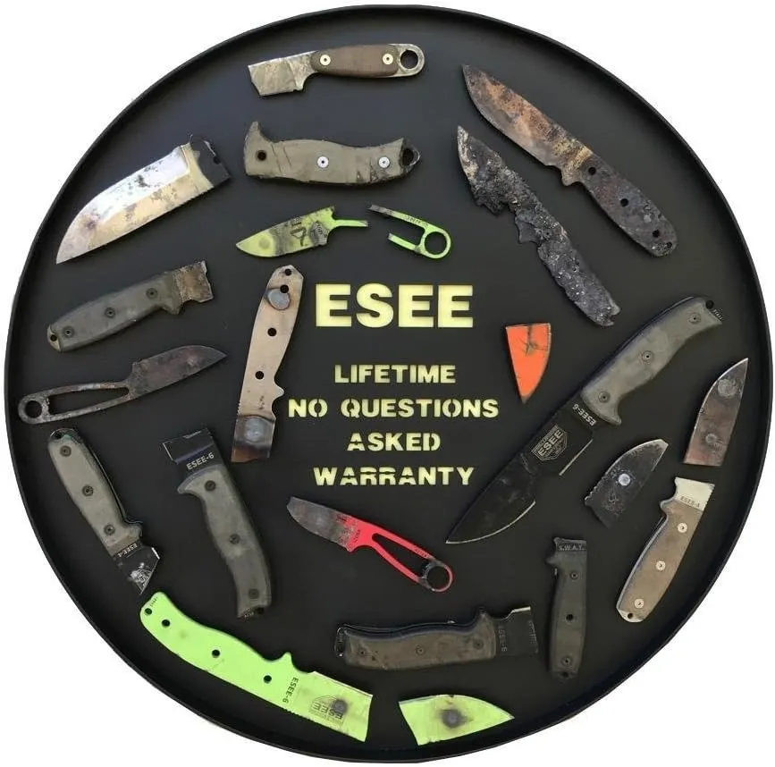 ESEE Authentic Model 5 Tactical Survival Fixed Blade Knife - Ambidextrous Kydex Sheath - SERE Team Designed (ESEE-5P-E)