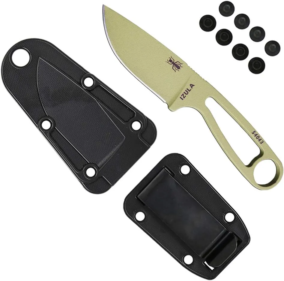 ESEE Izula Fixed Blade Knife w/Molded Polymer Sheath and Clip Plate