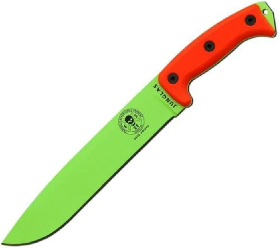 ESEE Junglas Venom Green Blade/Sheath with Orange G10 Handles