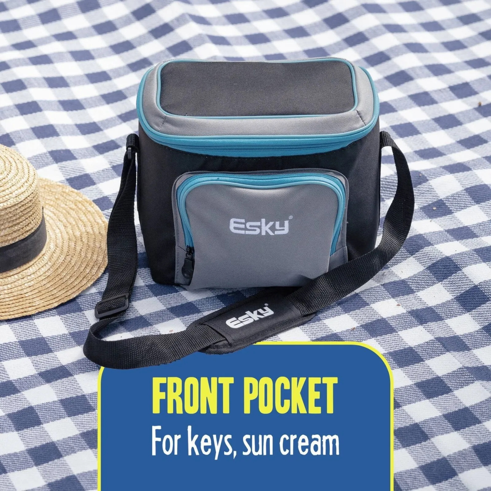 Esky 9 Can Soft Cooler Chill Bag Insulated Ice Water Drink Pack With Carry Strap