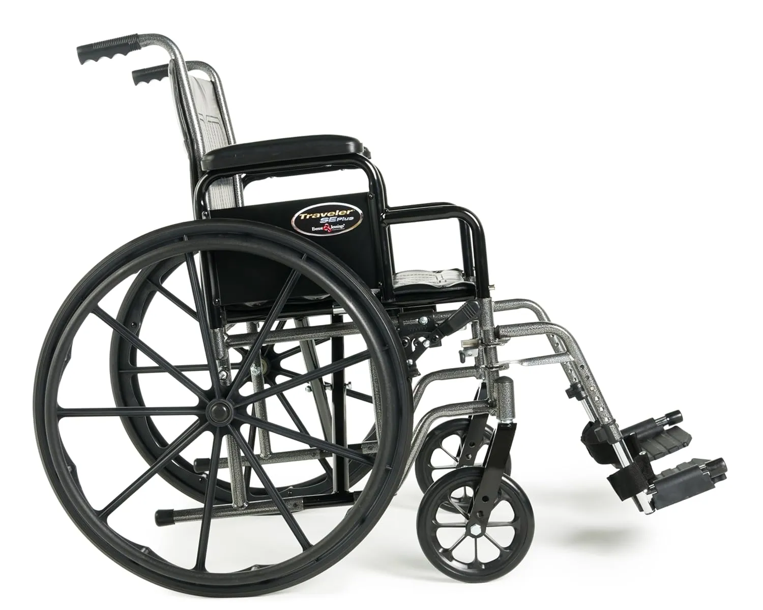 Everest & Jennings Traveler SE Plus Wheelchair, Folding, Height-Adjustable, 18" Seat