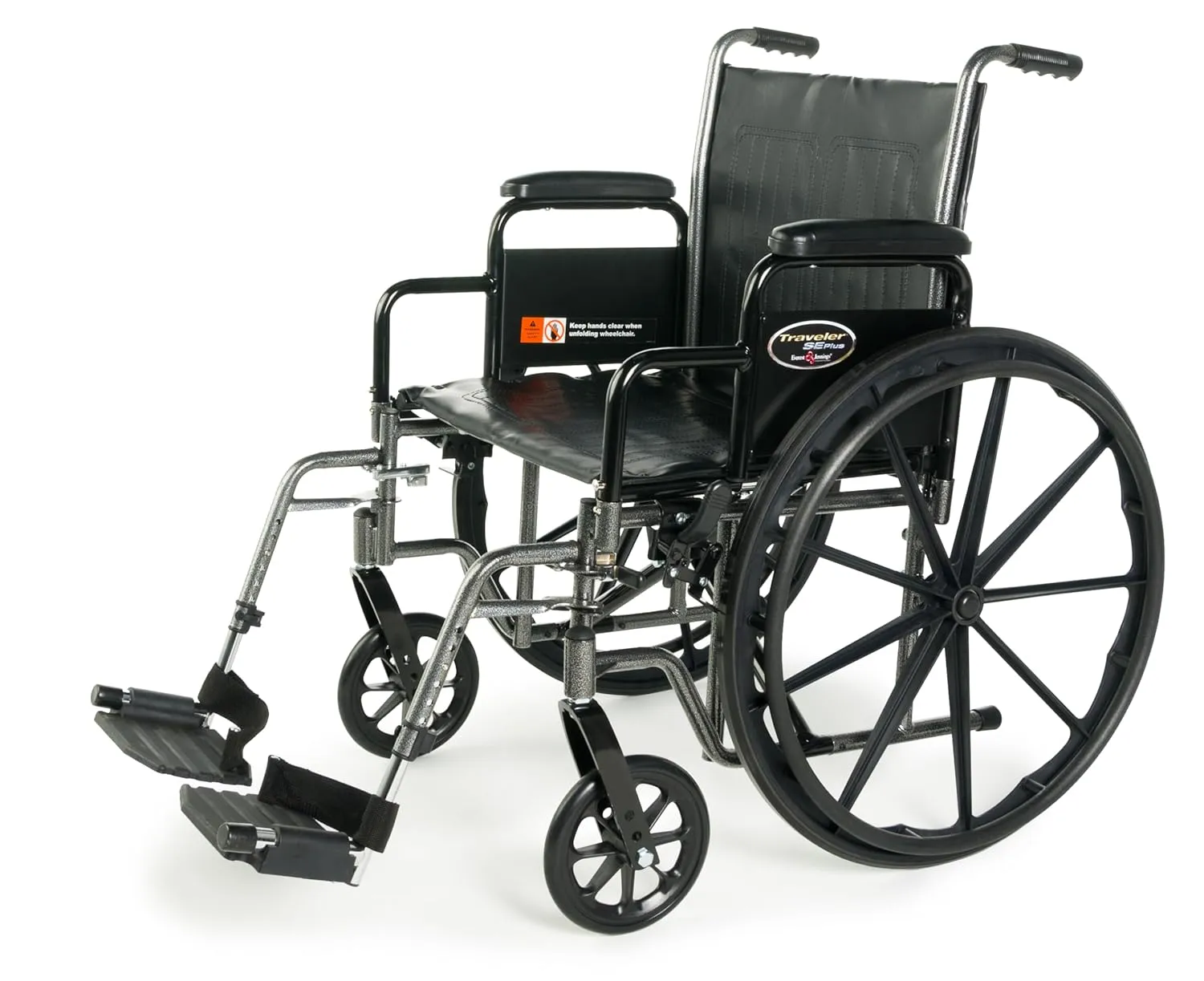 Everest & Jennings Traveler SE Plus Wheelchair, Folding, Height-Adjustable, 18" Seat