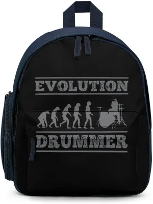 Evolution Drummer Funny Travel Backpack Lightweight Shoulder Bag Casual Daypack for Daily Business for Women Men