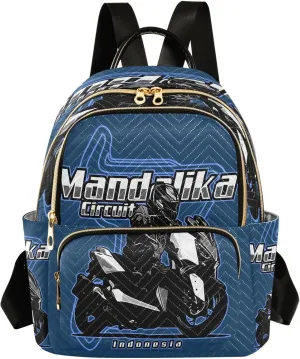 Exnundod Backpack Purse for Women Cool Motorcycle Biker, Mini Fashion Backpack Big Automatic Scooter Lightweight Casual Daypack Shoulder Bag Travel Backpack, M