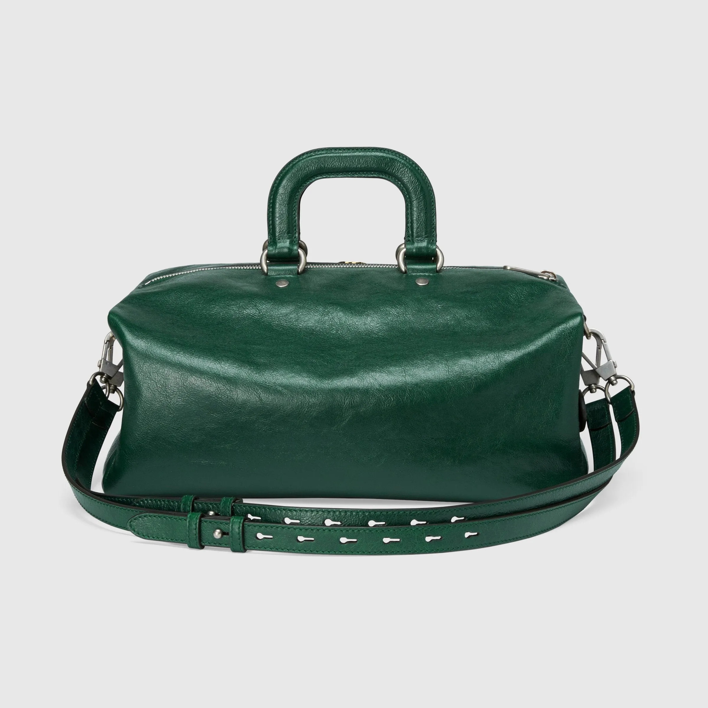 Expansive variety Soft Lightweight Leather Backpack Dark Gucci Green