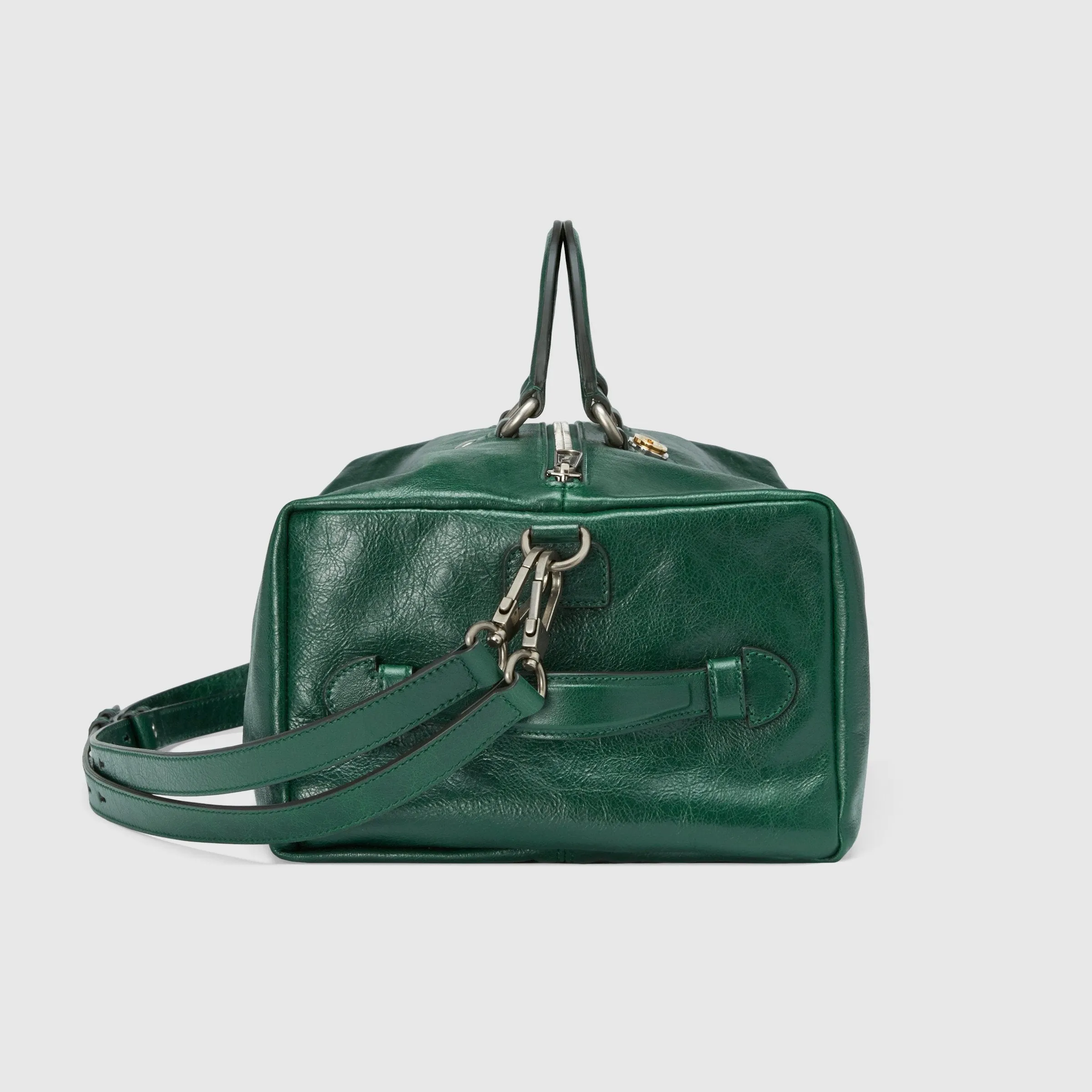 Expansive variety Soft Lightweight Leather Backpack Dark Gucci Green