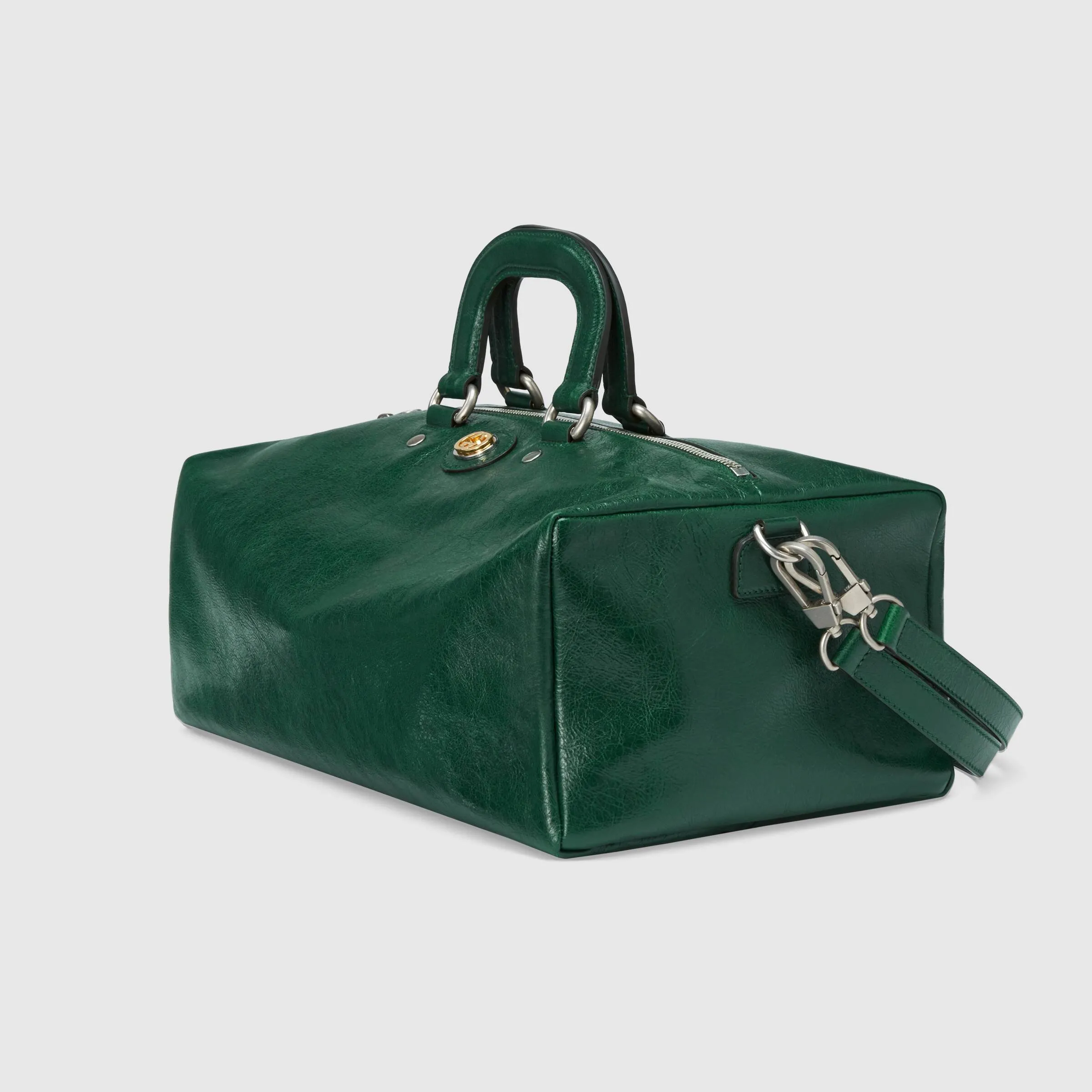 Expansive variety Soft Lightweight Leather Backpack Dark Gucci Green