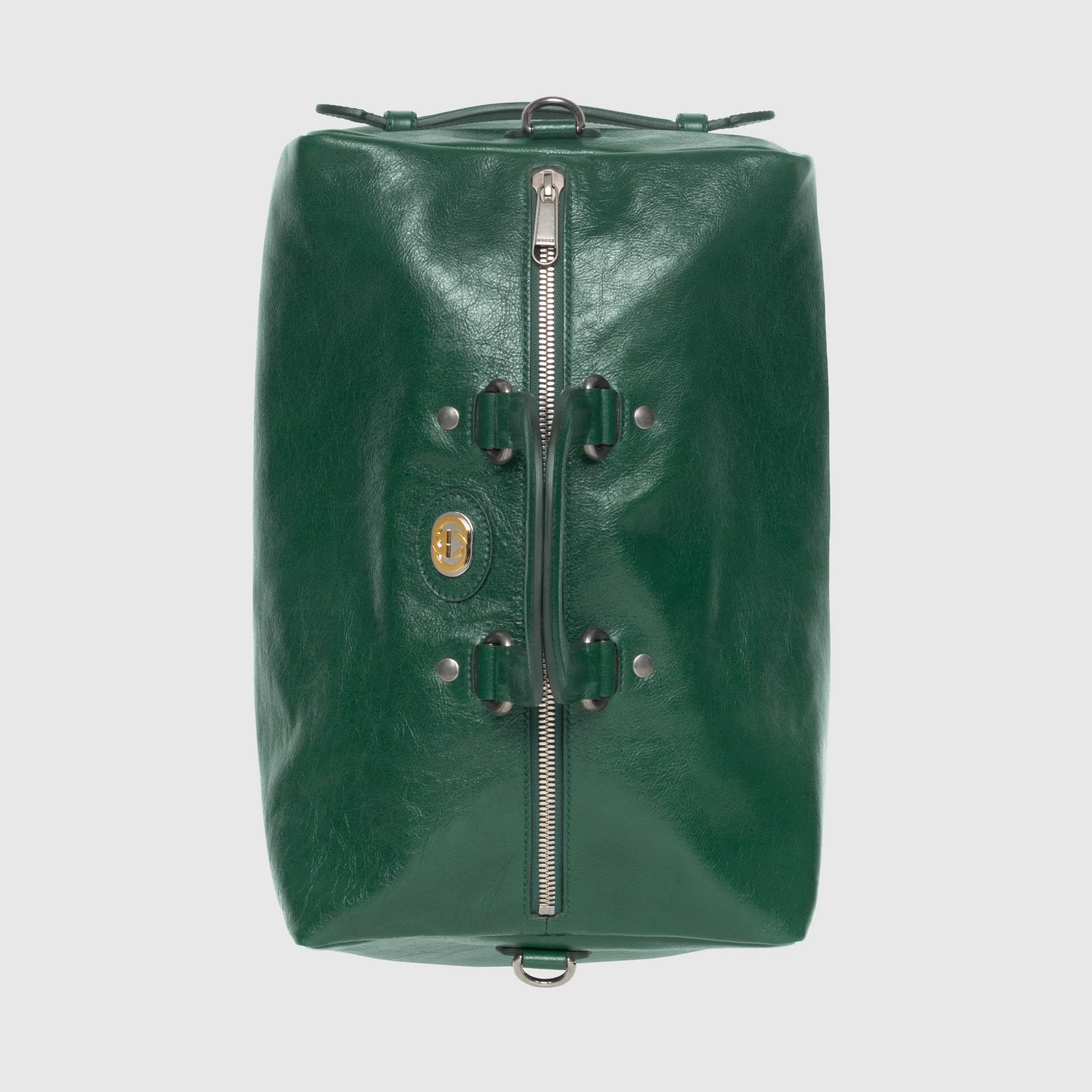 Expansive variety Soft Lightweight Leather Backpack Dark Gucci Green