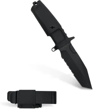 Extrema Ratio - Fulcrum C (Black) Fixed Blade Knife, Böhler N690 Steel Blade, Black Burnished Finish, 58 HRC Hardness, Compact, Ergonomic Forprene Handle, Handcrafted in Italy, Reliable