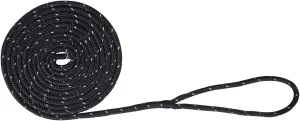 Extreme Max 3006.2487 BoatTector Double Braid Nylon Dock Line - 1/2" x 25', Black with Reflective Tracer