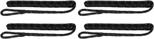 Extreme Max 3006.3412 BoatTector Premium Double Braid Nylon Fender Line Value 4-Pack - 3/8" x 6', Black with Reflective Tracer
