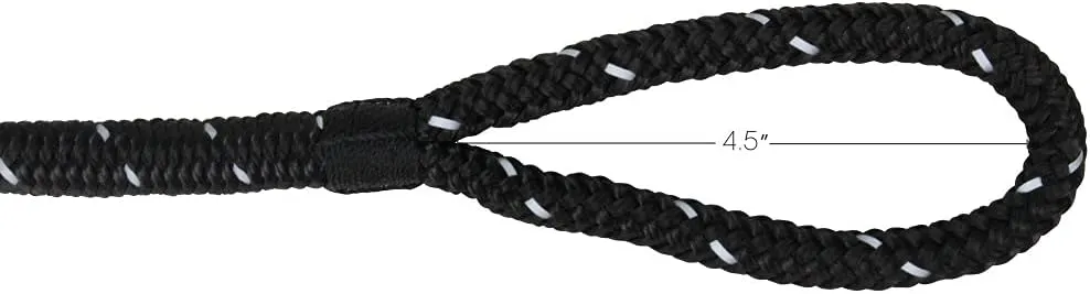 Extreme Max 3006.3412 BoatTector Premium Double Braid Nylon Fender Line Value 4-Pack - 3/8" x 6', Black with Reflective Tracer