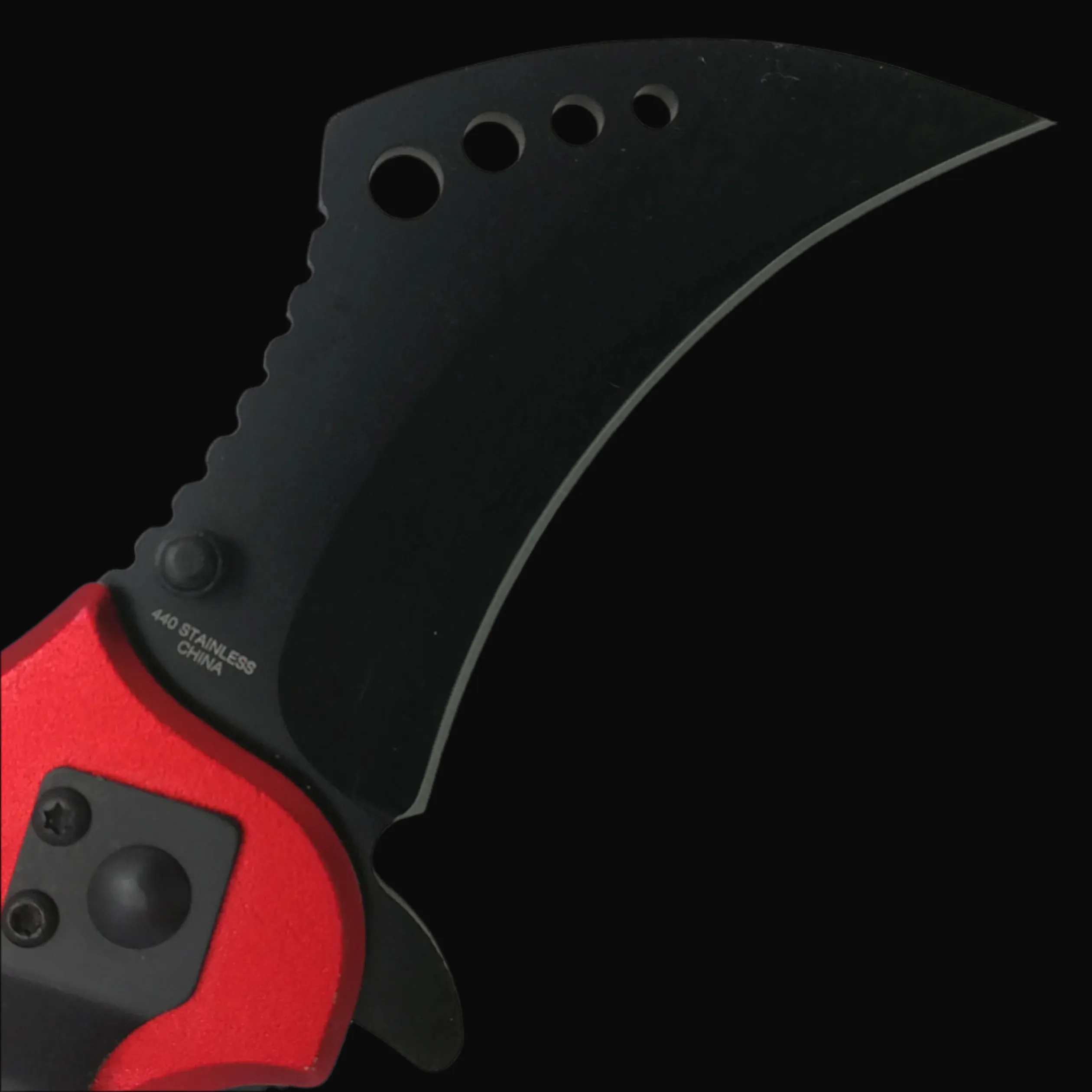 Falcon 7 1/2" Overall Red Handle Folding Knife