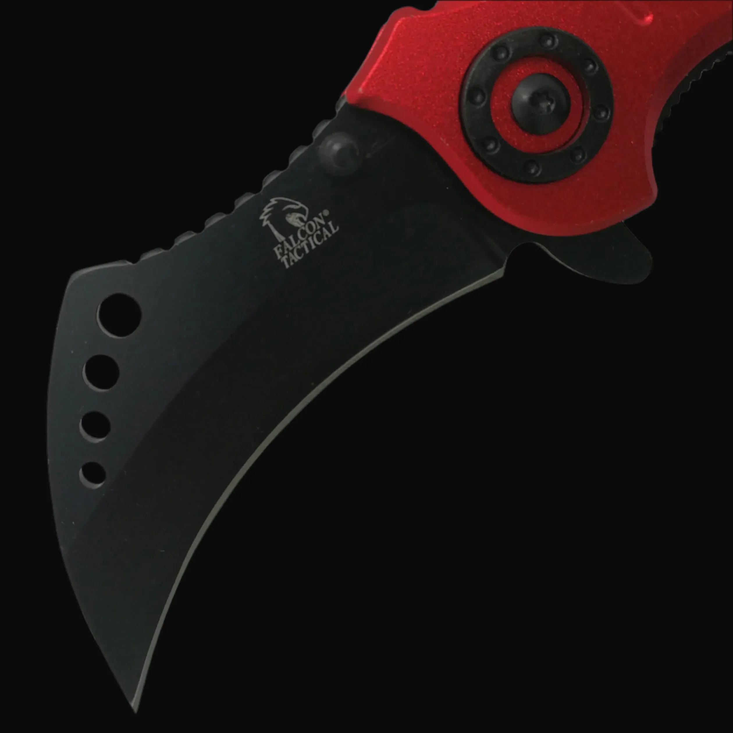 Falcon 7 1/2" Overall Red Handle Folding Knife