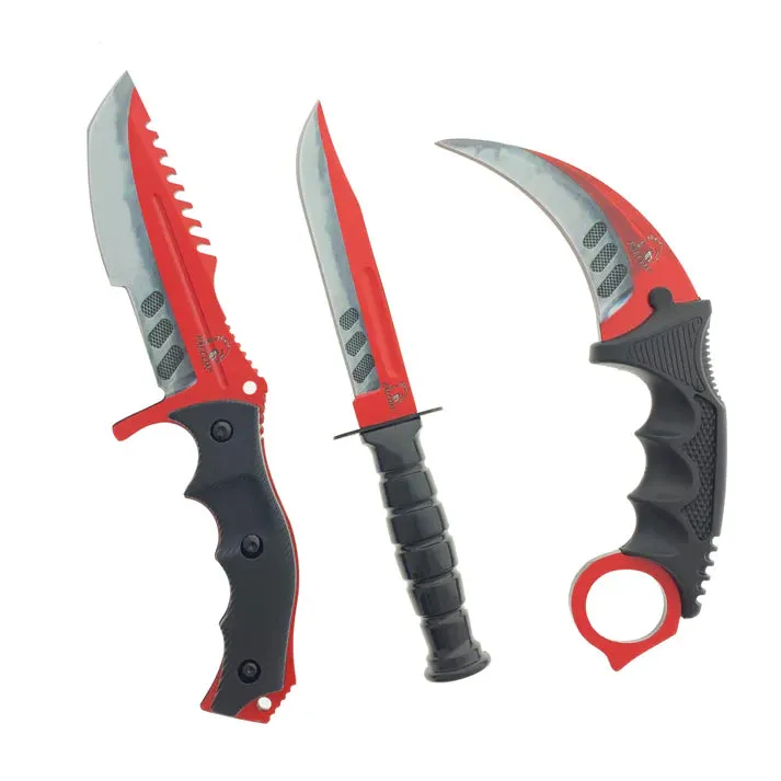 Falcon Tactical CS:GO Tactical Set: Huntsman Knife, Tactical Combat Knife, and Karambit Knife