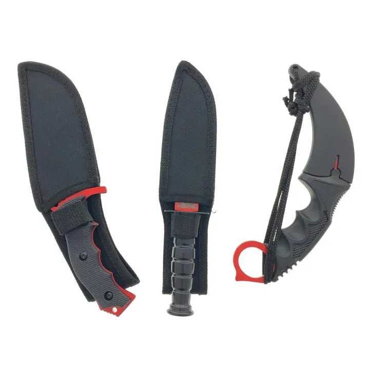 Falcon Tactical CS:GO Tactical Set: Huntsman Knife, Tactical Combat Knife, and Karambit Knife