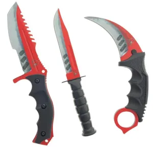Falcon Tactical CS:GO Tactical Set: Huntsman Knife, Tactical Combat Knife, and Karambit Knife