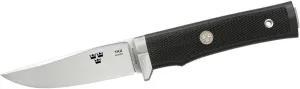 Fallkniven TK2 Fine Edge Fixed Blade Knife with Leather Sheath, Black