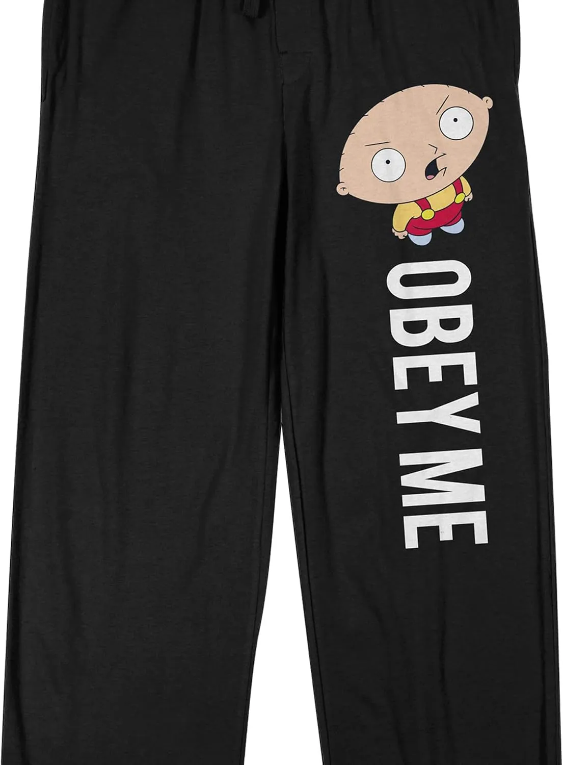 Family Guy Stewie Obey Me Men's Black Sleep Pajama Pants