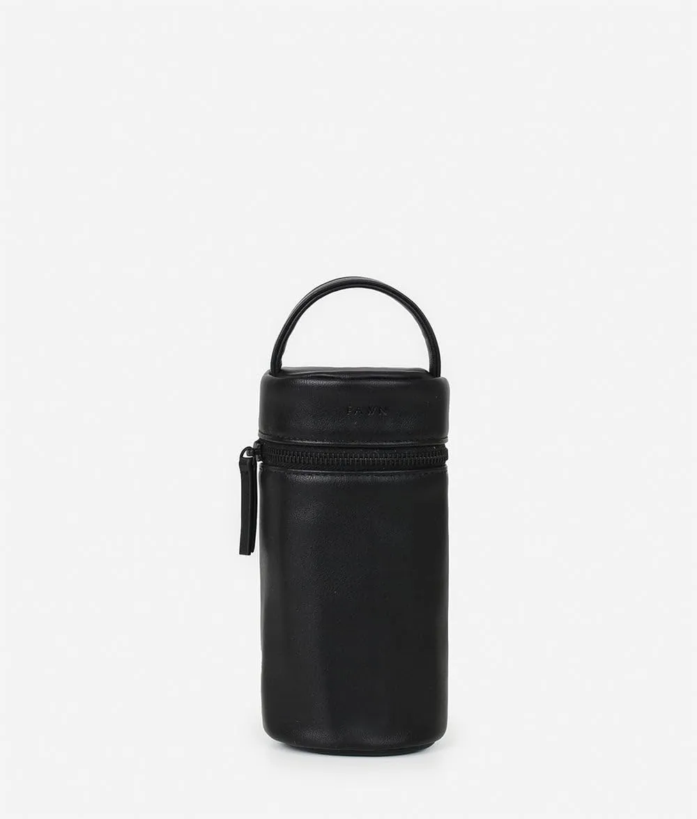 FAWN DESIGN The Bottle Bag, Insulated Bottle Bag for Daycare, Travel and More, Premium Matte Faux Leather Insulated Bag, Cooler Bag Fits Most Standard Bottle Sizes, 4x3.5x7.5 inches