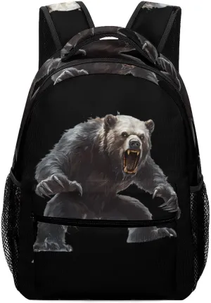 Ferocious Bear Beast Travel Backpack Lightweight Shoulders Bag Laptop Daypack for Work Office