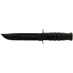 Fighting-Utility Knife, Black - Straight Edge, Kydex Sheath