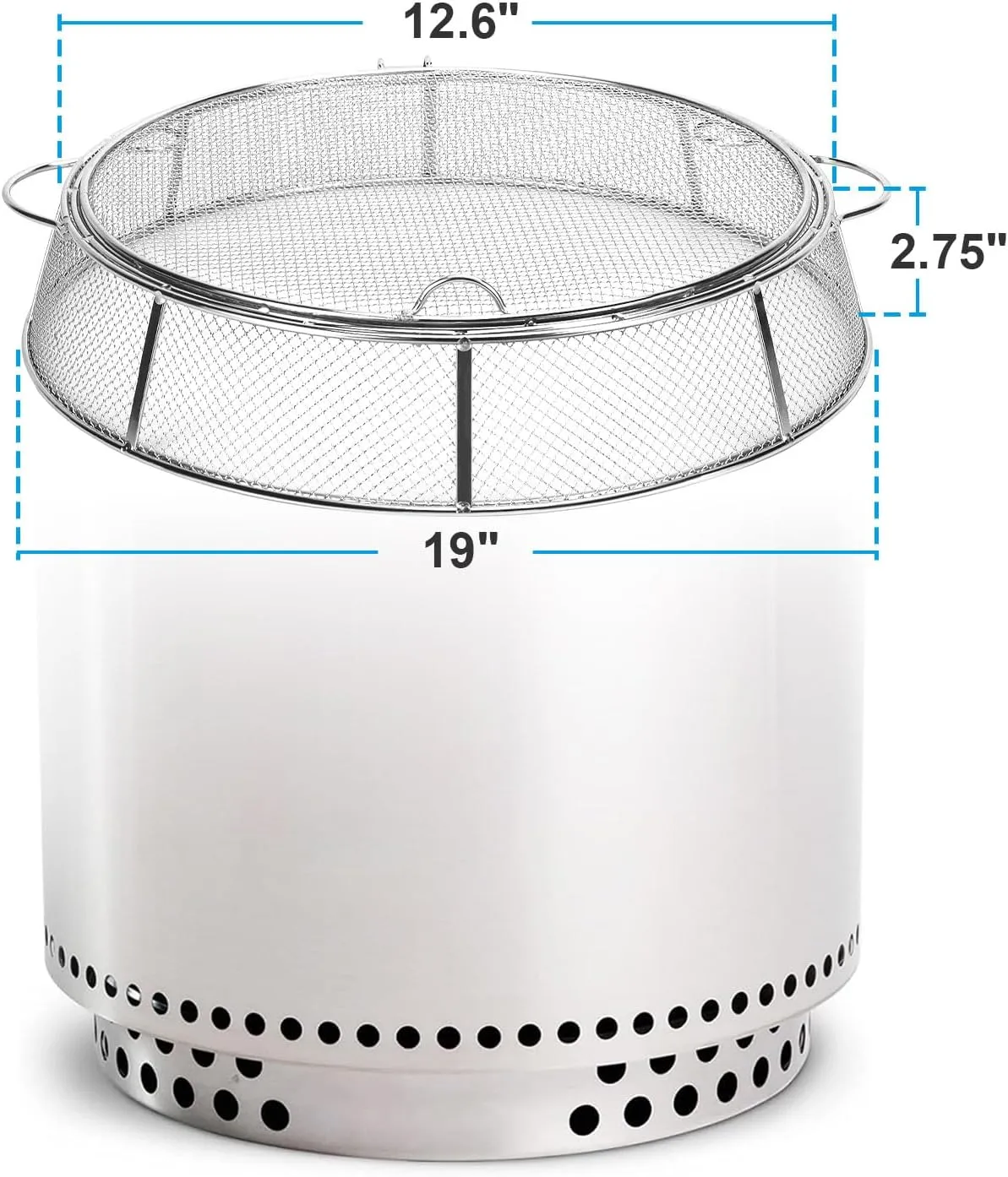 Fire Pit Spark Protector Screen, Mesh Protective Spark Screen for Solo Stove Bonfire Shield, Portable Outdoor Fire Pit Accessories for Backyard and Outdoor Fire Pits Hot Embers, Stainless Steel