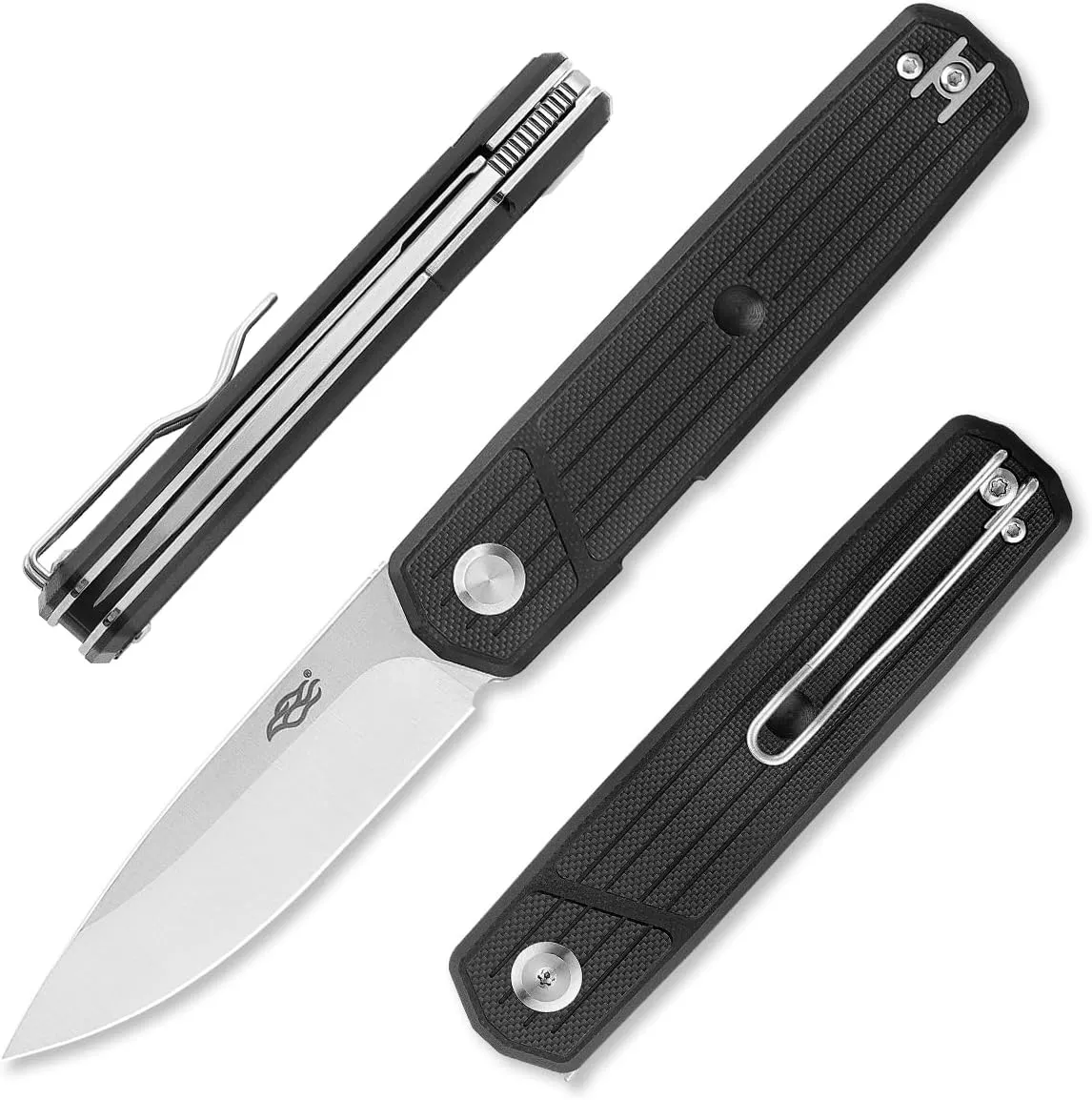 Firebird GANZO FH927-BK Sturdy Pocket Folding Knife D2 Steel Blade G10 Anti-Slip Handle with Clip Camping Hunting Fishing Outdoor EDC Utility Pocket Knife (Black)