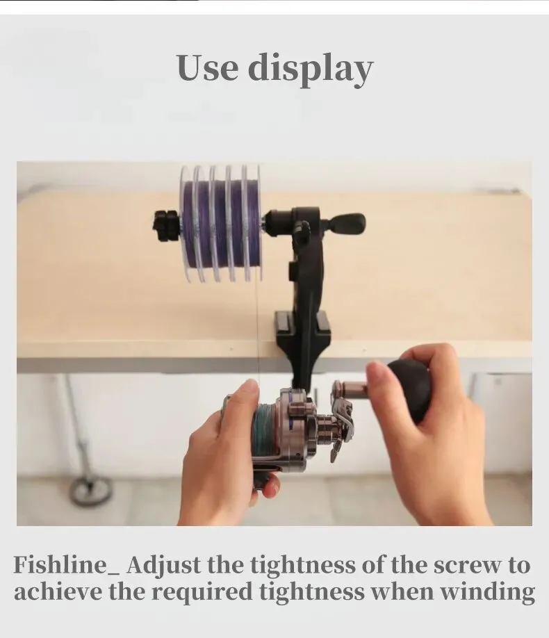 Fishing Line Spooler Adjustable Portable Table Clamp Winding