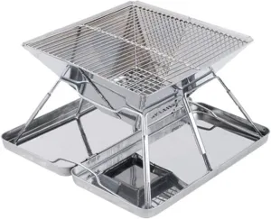 Fishing Tent Wood Burning Stove Large Portable Folding BBQ Grill Stove 4 Person Outdoor BBQ Rack
