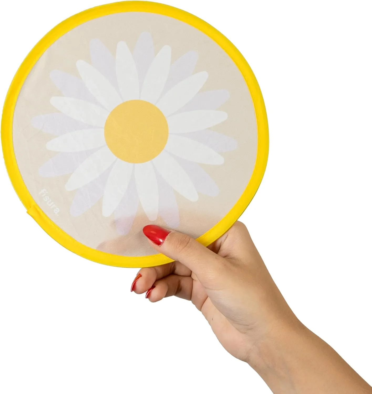 Fisura – Foldable round folding fanS. Original Foldable frisbees for parties. Measurements: 7.87 inches.