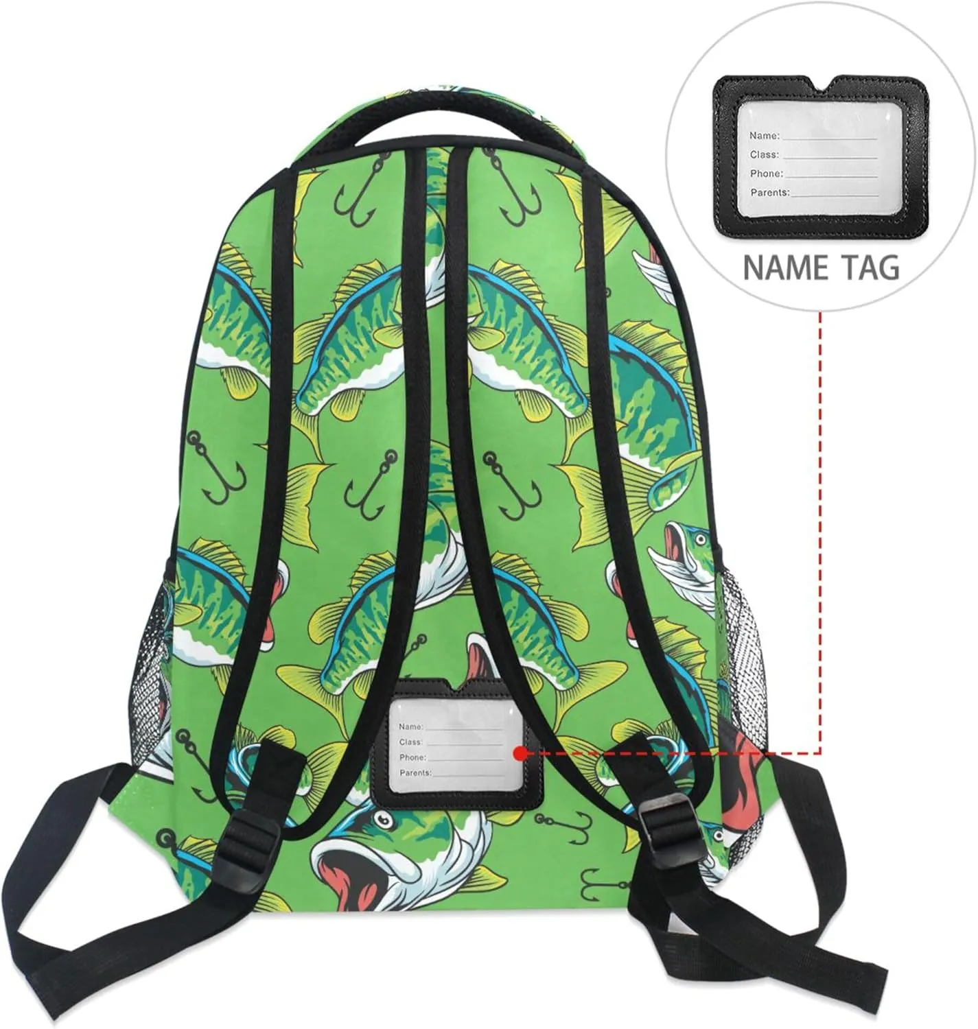 Fisyme Fishing Tuna Fish Laptop Backpack Bag Bookbag Casual Hiking Travel Computer Notebooks Daypacks