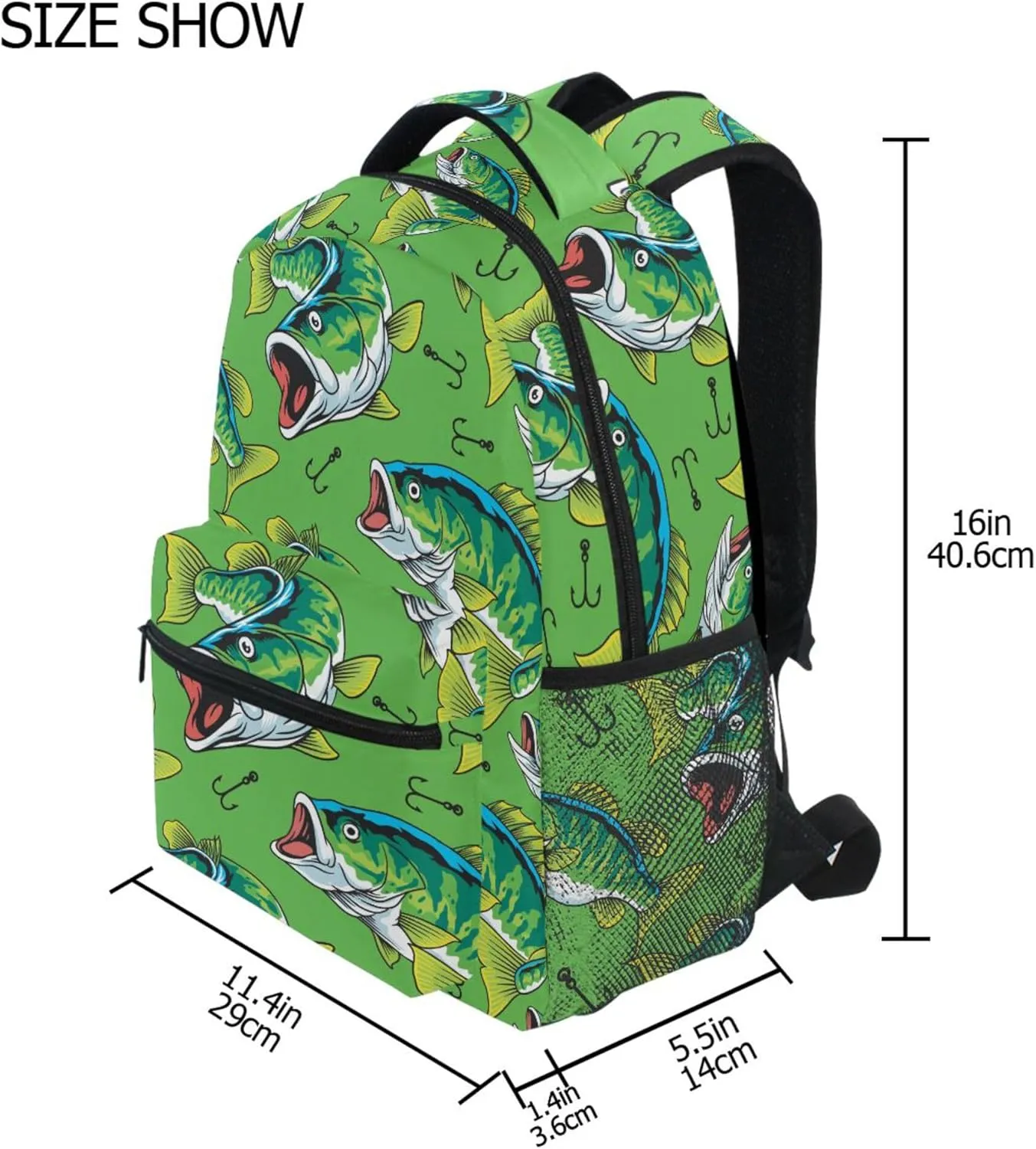 Fisyme Fishing Tuna Fish Laptop Backpack Bag Bookbag Casual Hiking Travel Computer Notebooks Daypacks